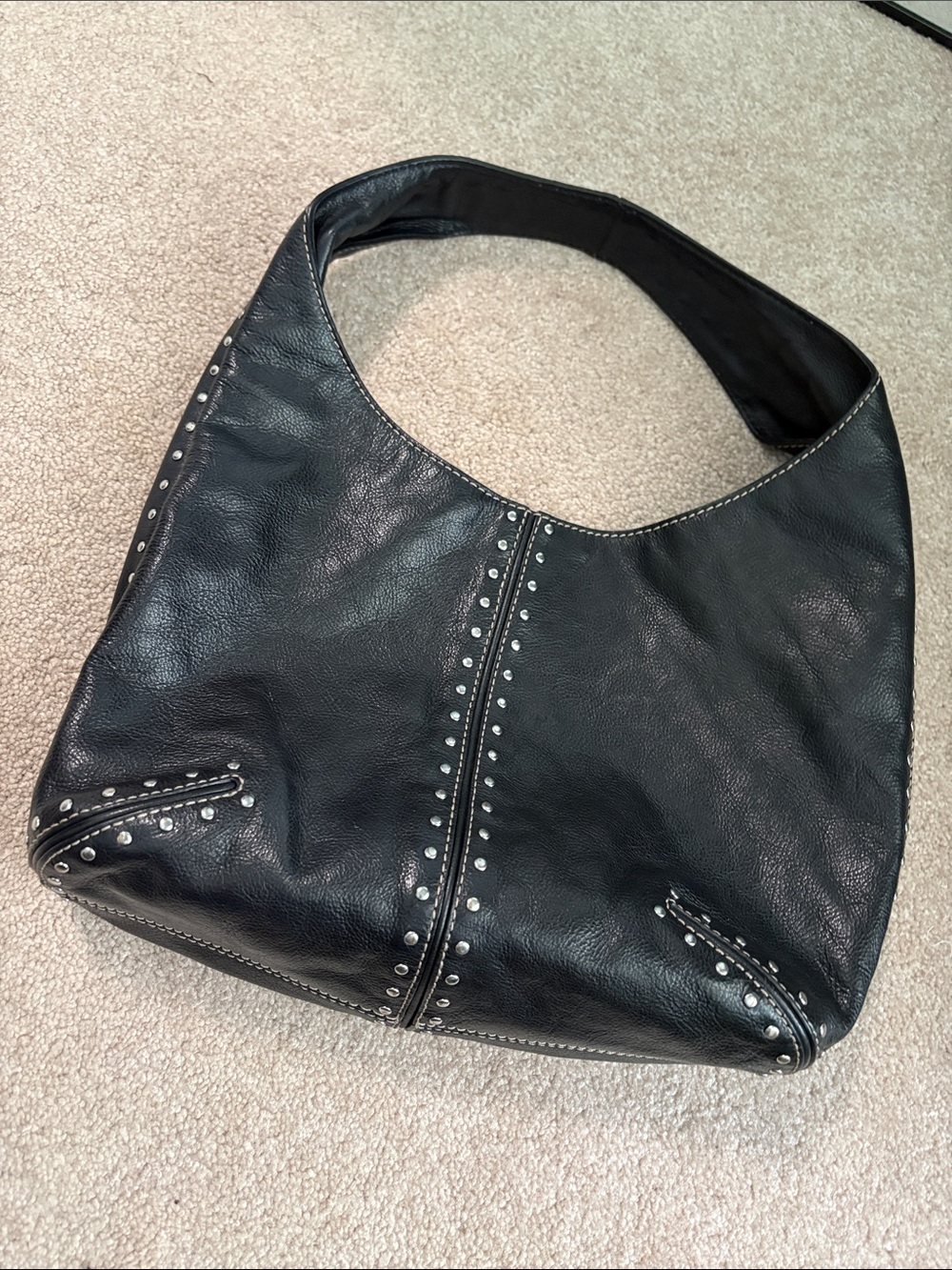 Michael Kors Y2K Astor Black Studded Shoulder Hobo Bag